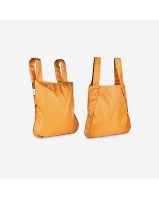 Recycled Shopper Backpack Mustard di NOTABAG in Orange