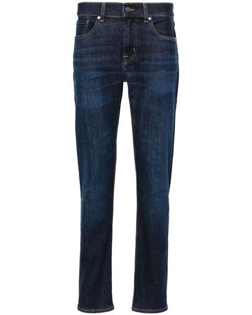 7 For All Mankind Blue Slimmy Tapered Luxe Performance Maestro Dark Jeans Jsmxb800Mr for men