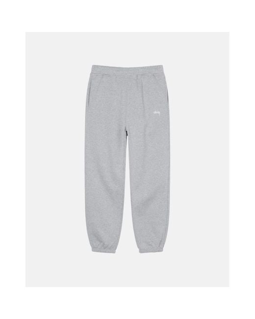 Stussy Grey Heather Stock Logo Sweatpant di Stussy in Gray da Uomo