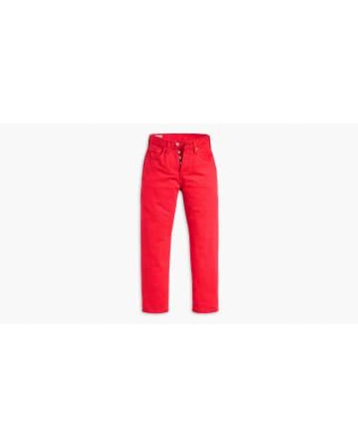 Jeans 501 Crop Levi's en coloris Red