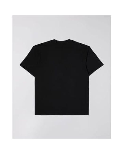 Edwin Black Katakana Embroidery T-shirt for men