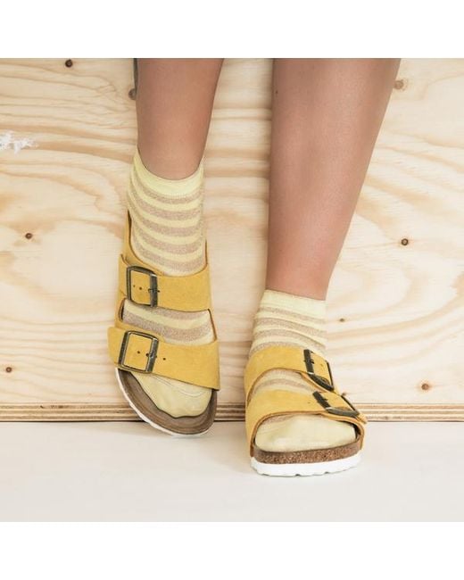 Birkenstock Arizona Suede Leather Ochre Yellow Sandals