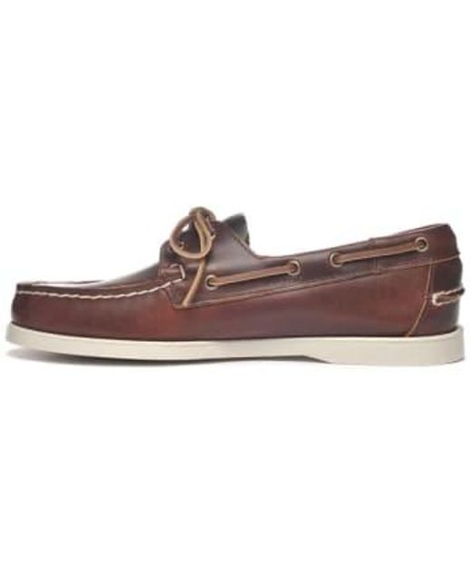 Docksis portland cilued leather boat chaussures Sebago pour homme en coloris Brown