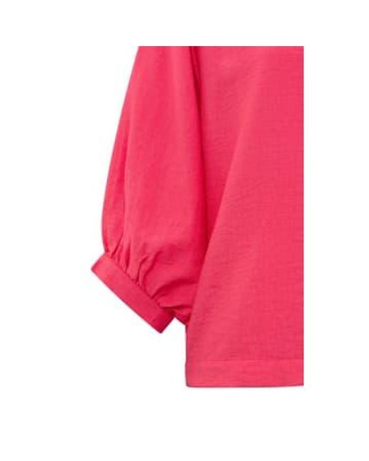 Yaya Pink Batwing Top With Boatneck & Long Sleeves