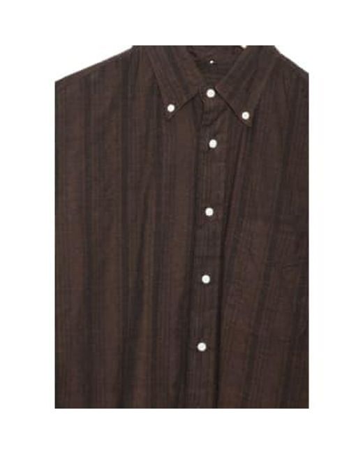 Vintage Cottonlinen Dobby Stripe di Gitman Brothers Vintage in Brown da Uomo