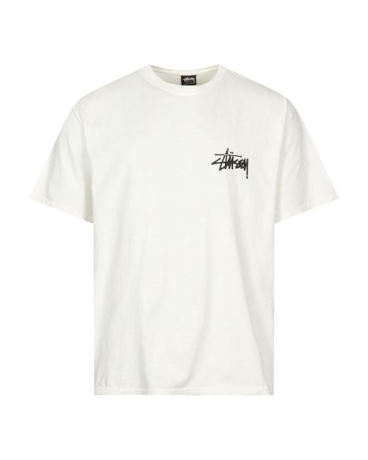 Stussy White Old Phone Graphic T-shirt for men