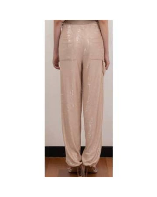 Nude Pink Sequin Trousers 38 / Female