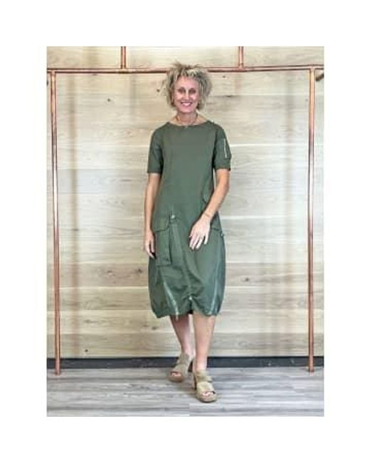 European Culture Green Short Sleeve Dress Four Leaf Clover Uk 10