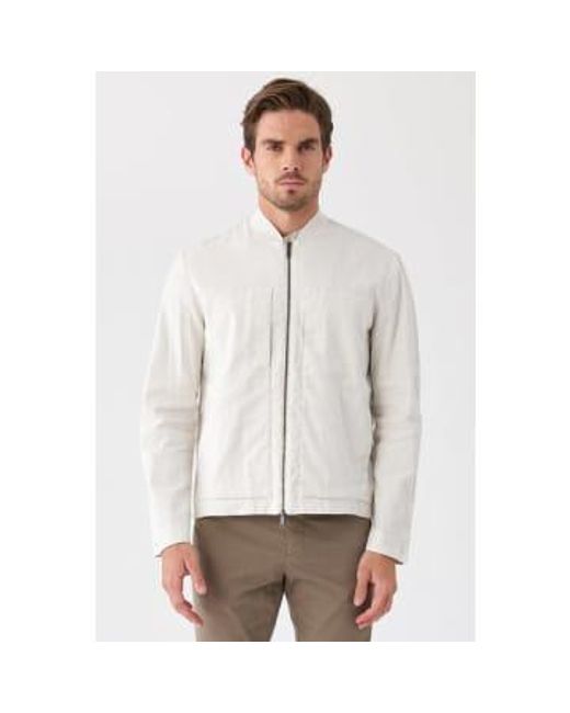 Transit White Zip-up Linen/cotton Jacket Ice Extra Large for men