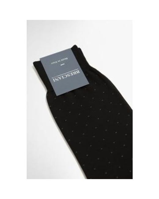Bresciani Black Dotted Cotton Socks for men