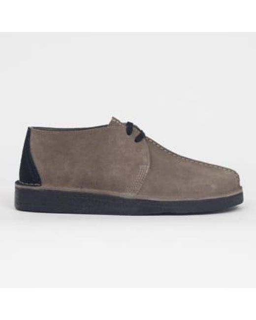 Clarks Gray Desert Trek Shoes In Dark 10 Uk for men