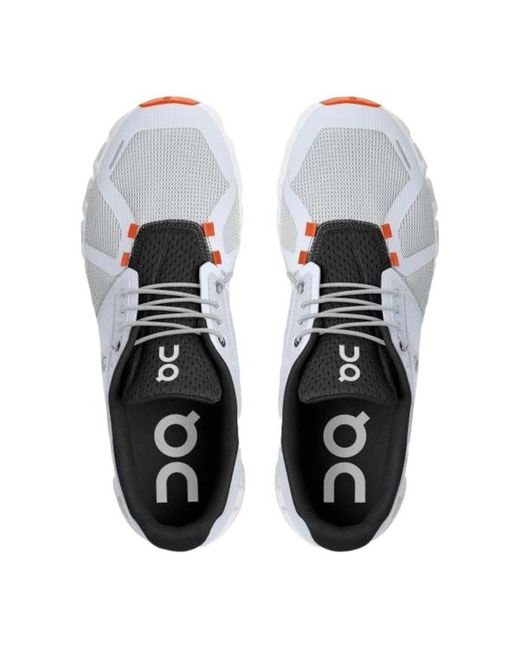 Zapatos nube 5 Men Push White/Flame On Running de hombre de color Gray