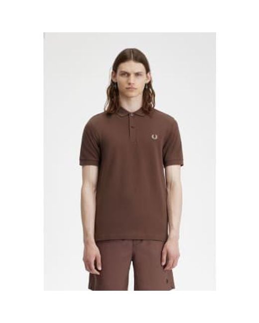Fred Perry Brown Slim Fit Plain Polo Carrington Brick / Warm for men