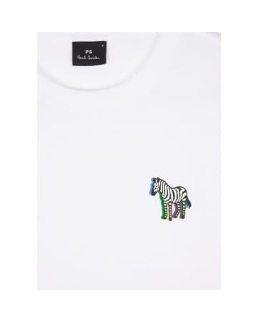 Paul Smith White Rainbow Shadow Zebra Classic T-shirt Col: 01 , Size: X Xxl for men