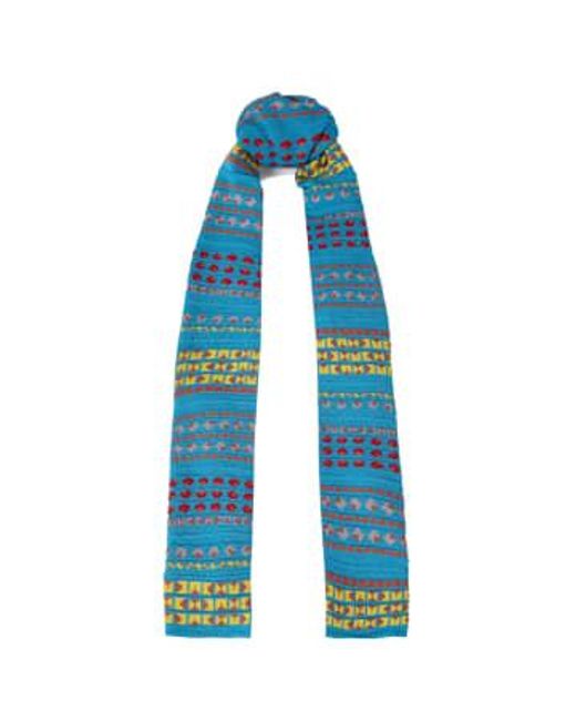 Missoni Blue Jacquard Wool Scarf