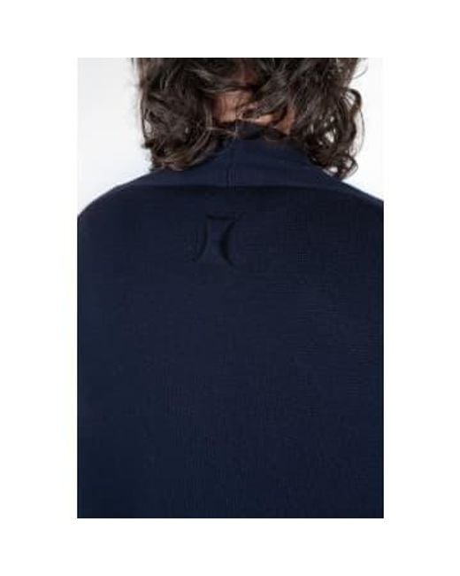 Hannes Roether Blue Long Button Up Knitted Cardigan for men