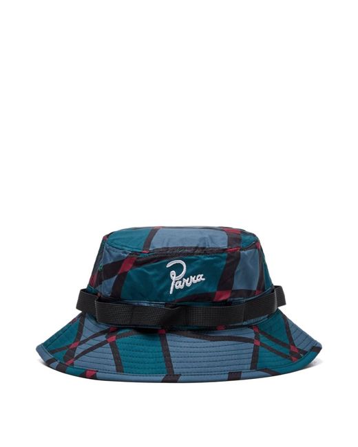 by Parra Blue Square Waves Bucket Hat for men