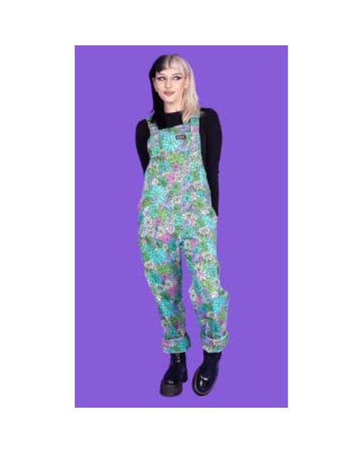 Run and Fly Purple Succulents Twill Dungarees