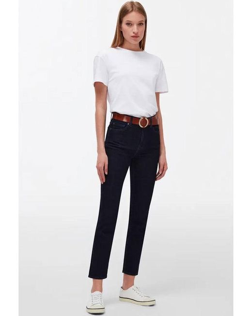 7 For All Mankind Blue Dark Soho Classic The Straight Crop Jeans