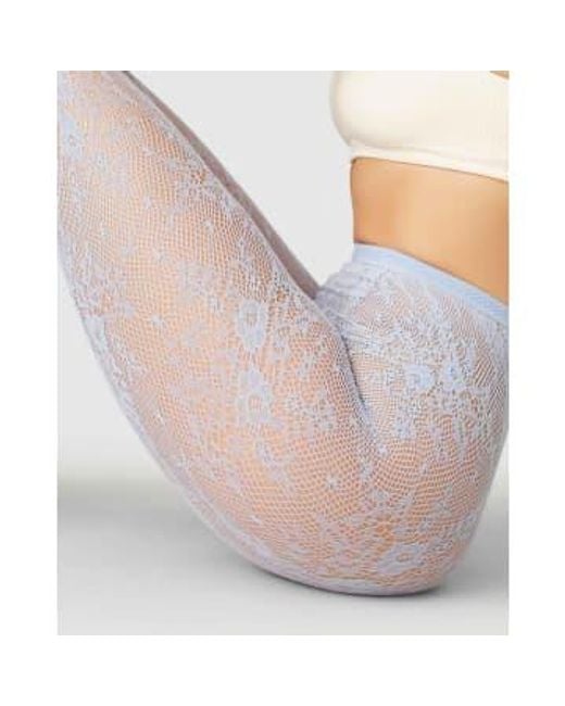 Rosa Lace Tights Or Dusty Blue di Swedish Stockings in Pink