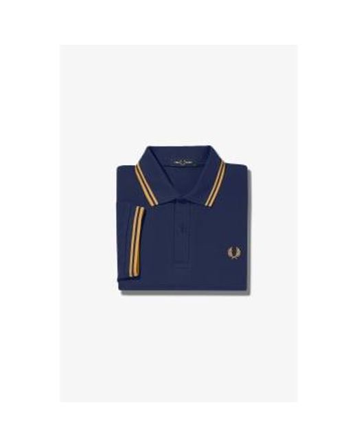 Slim Fit Twin Tipped Polo French Navy / Goln Hour / Goln Hour Fred Perry de hombre de color Blue