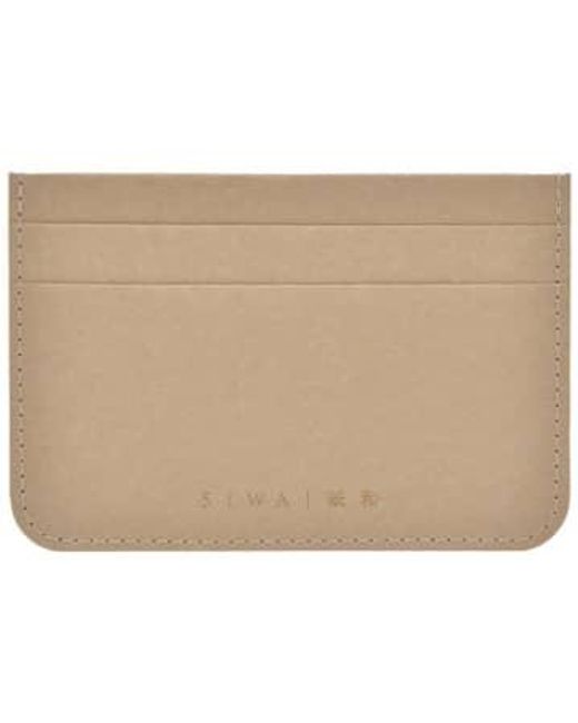 Siwa White Minimalistic Card Case Made Of Japanese Noaron Paper Soft Grey/beige/soft for men