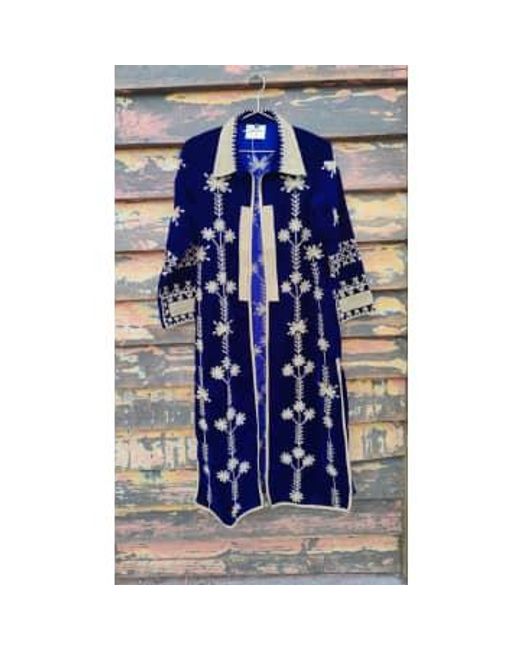 Pamela Shiffer Silk Velvet Embd Coat di Not Specified in Blue