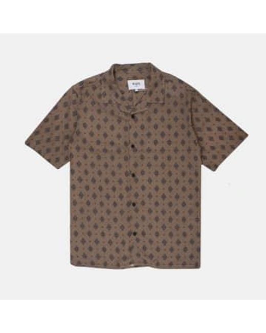 Wax London Brown Didcot Ditsy Tile Shirt Taupe M for men