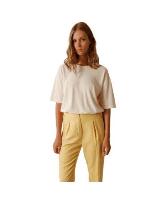 Indi And Cold Round Neck T Shirt In Crudo di Indi & Cold in Natural