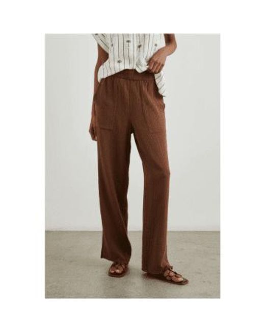 Leon waffle pantalón con talle bolsillo gran talla: m, col: marrón Rails de color Brown