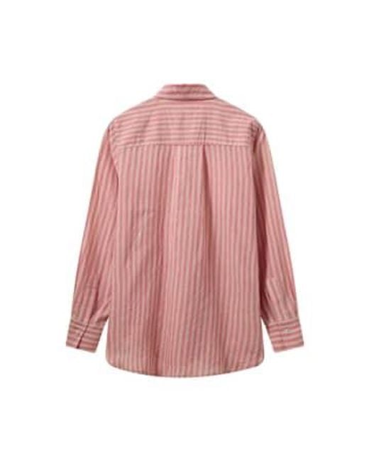 Mos Mosh Pink Mmelinda Linen Shirt Camellia Xs