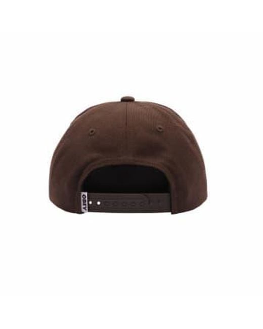 Obey Brown Academy 6 Panel Dark Chocolate Cap One Size for men