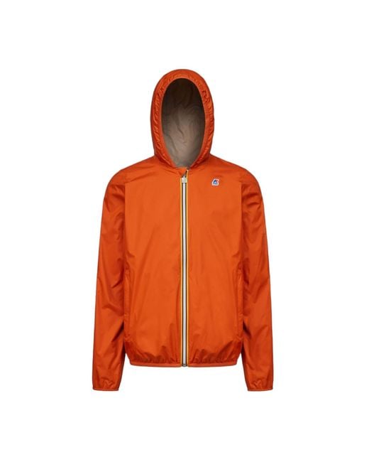 K.WAY Jacques Plus 2 Double Orange/ Beige Jacket for Men | Lyst