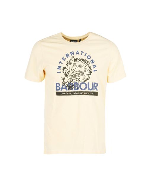 Barbour International Thrift Graphic-print T-shirt Yellow Haze in Natural  for Men | Lyst