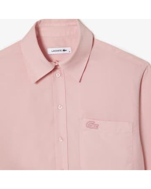 Lacoste Pink Kf9 lyocell fließend übergroßes hemd