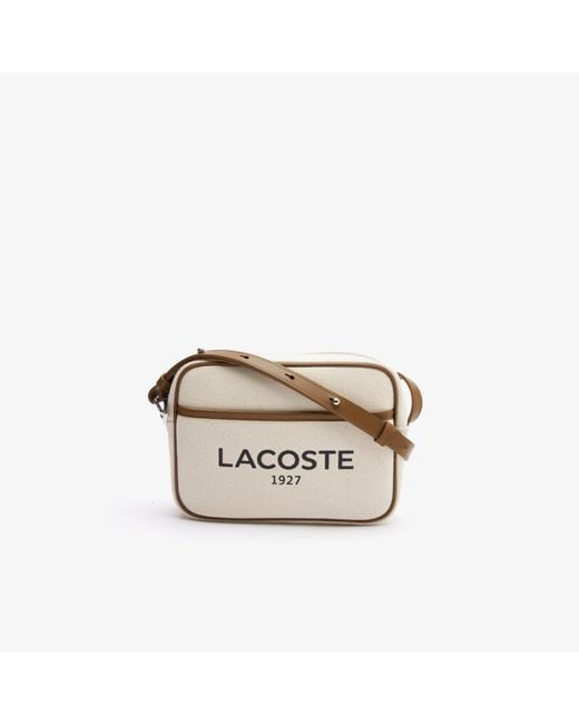 Lacoste Natural K02 Small Shoulder Bag Héritage Cotton Canvas With Brand  Inscription | Lyst