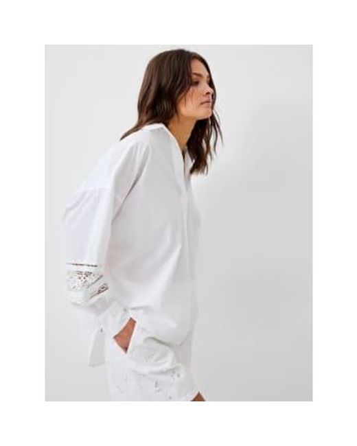 French Connection White Rhodes Embroidered Shirt