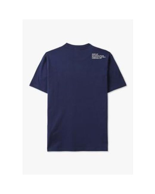 Mens Print Short Sleeve T Shirt In Navy di Replay in Blue da Uomo