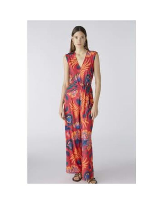 Ouí Red Tropical Print Jumpsuit