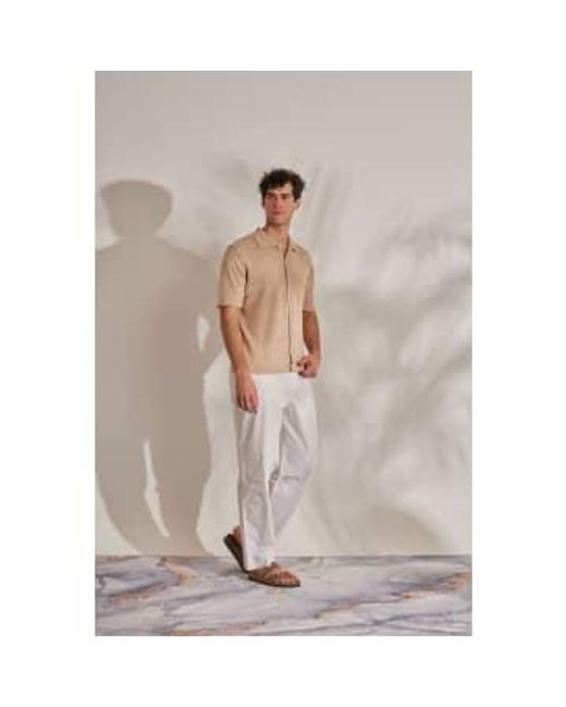 Daniele Fiesoli Brown Button-up Knitted Shirt Sand Medium for men