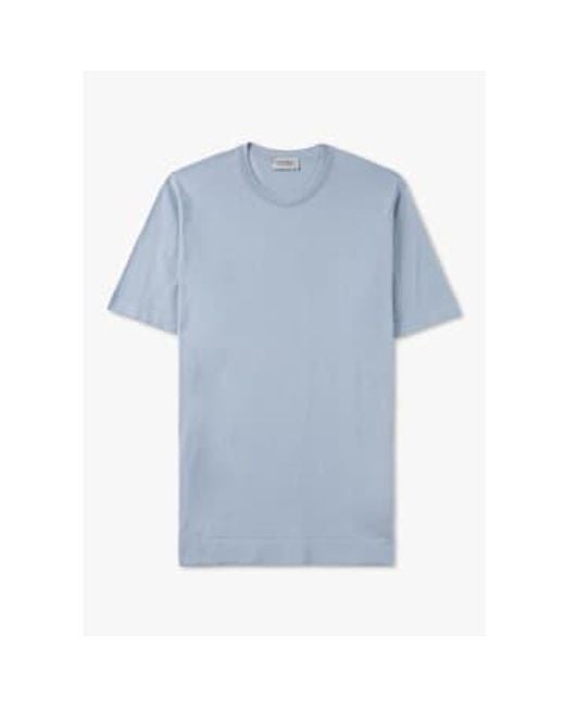 John Smedley Herren-lorca-t-shirt in mirage blau in Blue für Herren