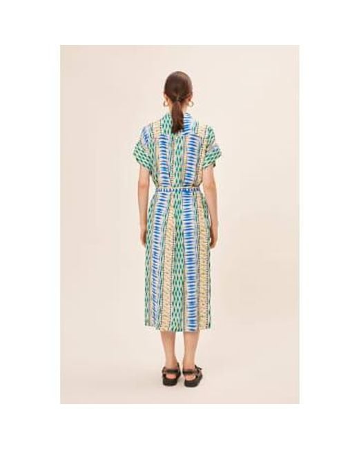 Suncoo Green Geo Print Cara Shirt Dress Size 2