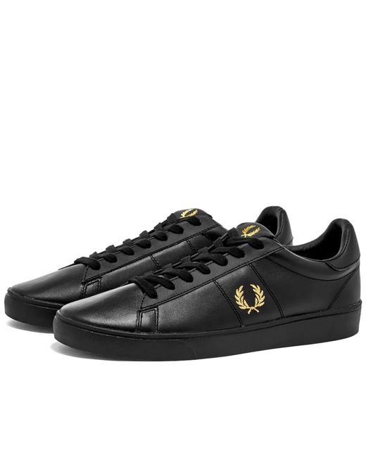 Fred Perry Authentic Spencer Leather Sneaker Black & Gold for Men | Lyst