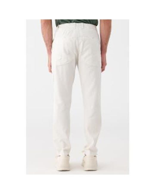 Transit White Regular Fit Cotton/linen Chinos Ice Extra Large for men