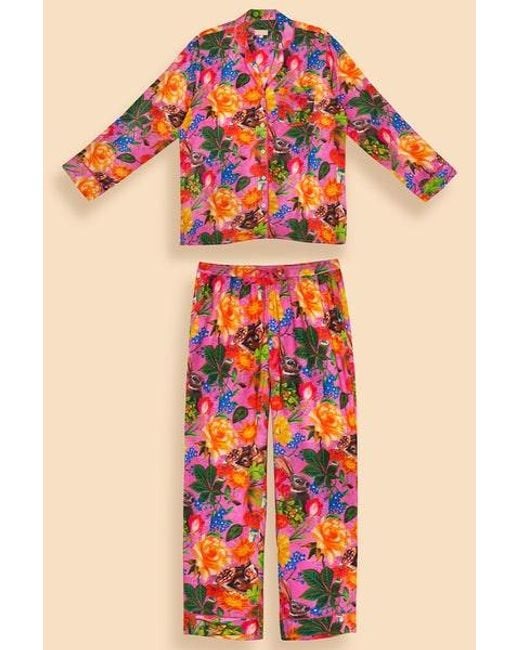 Powder Orange Whimsical Woodland Supersoft Long Pjs