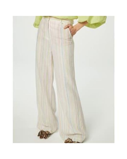 FABIENNE CHAPOT White Remi Striped Trousers Lime Light Xs/34
