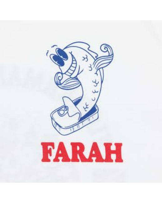 Farah White Wake Graphic T-shirt for men