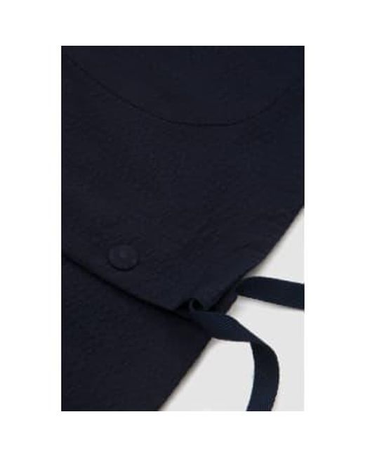 Document Blue Cotton Seersucker Coach Jacket for men