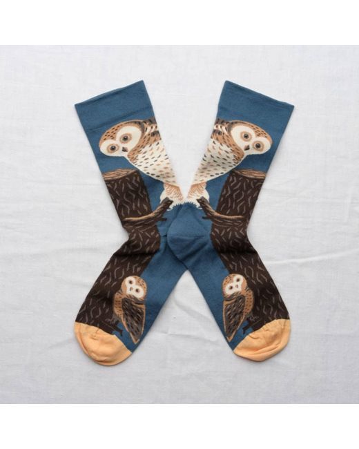 Bonne Maison Abyss Blue Owl Knitted Socks