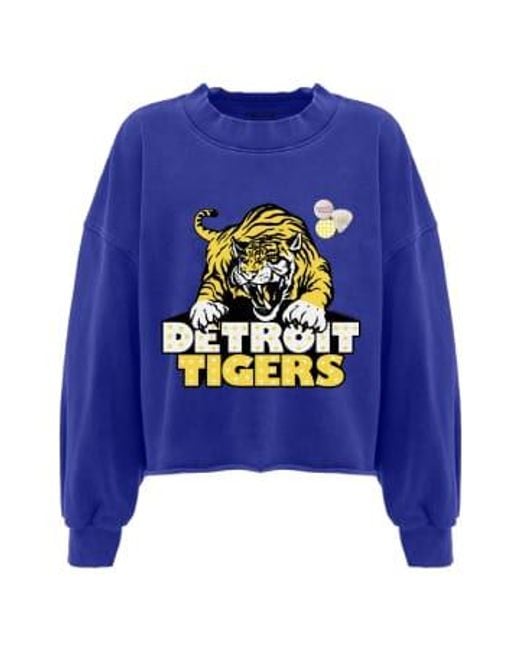 Porter Tigers Flo Crop Sweatshirt di NEWTONE in Blue